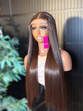 24” Vietnamese Bone Straight Wig — Dark Root | 4x4 Closure | 300g