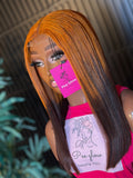 14” Ombré Bone Straight Wig — Luxury Blend (2x6 Closure)